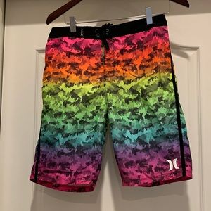 Hurley multicolored board shorts size 18